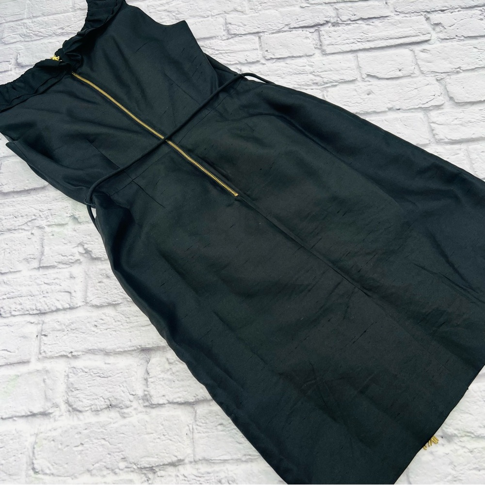 Kate Spade Black Midi Cocktail Dress Size 4 Silk Blend Elegant Fitted Sheath - Picture 10 of 10